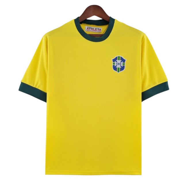 Camisa Brasil Titular 1970 - Versão Retrô Amarela