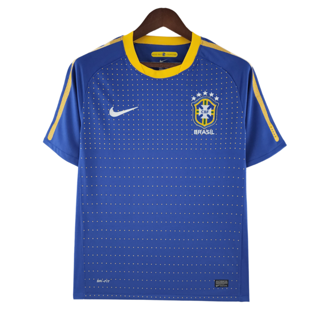 Camisa Brasil Fora 2010/11 - Versão Retrô Azul
