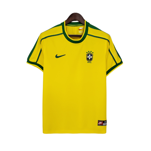 Camisa Brasil Titular 98/99 - Versão Retrô Amarela
