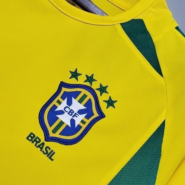 Camisa Brasil Titular 2002/03 - Versão Retrô Amarela
