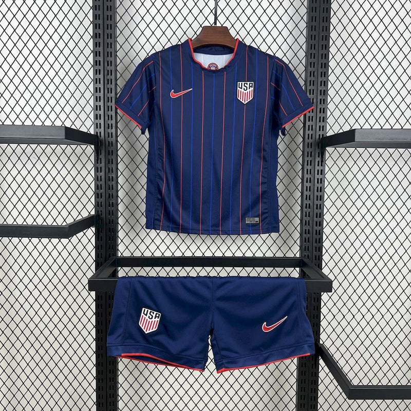 Conjunto Infantil Estados Unidos Fora 2025/26 - Azul