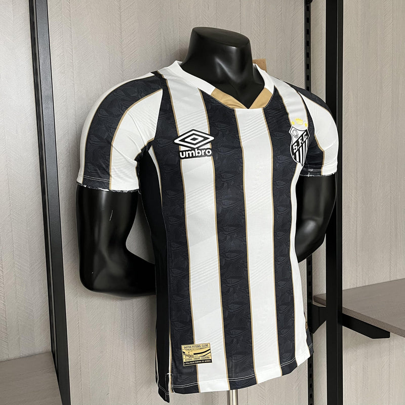 Camisa Santos Fora 2024/25 - Versão Jogador Preto e Branco