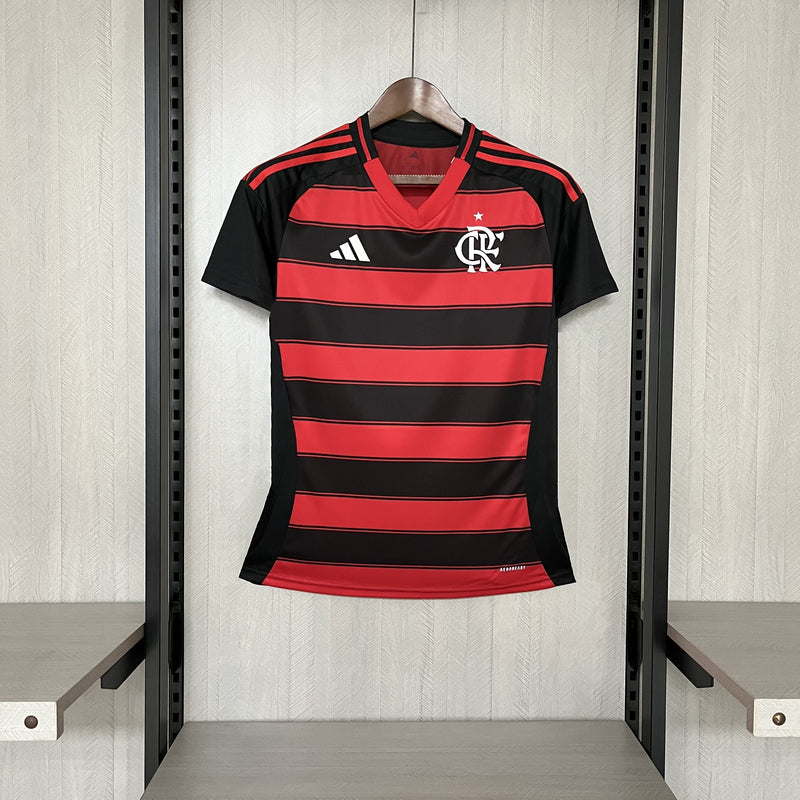 Camisa Flamengo Titular 25/26 - Feminina Baby Look Vermelha e Preta