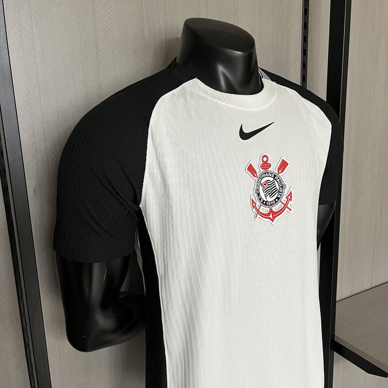 Camisa Corinthians Titular 2025/26 - Versão Jogador Preto e Branco