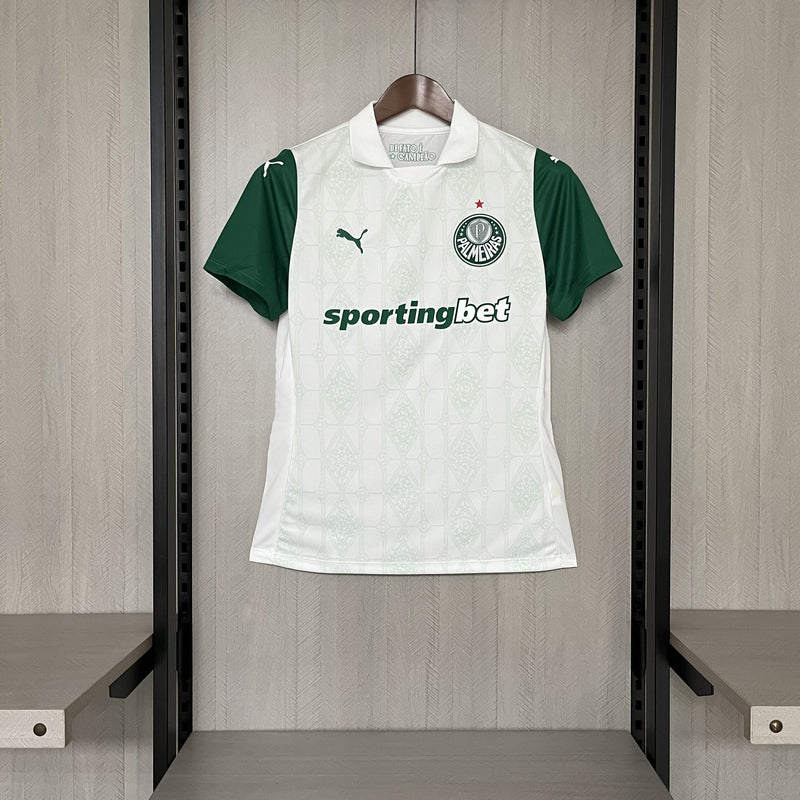 Camisa Palmeiras Fora 25/26 - Versão Feminina Baby Look Branca