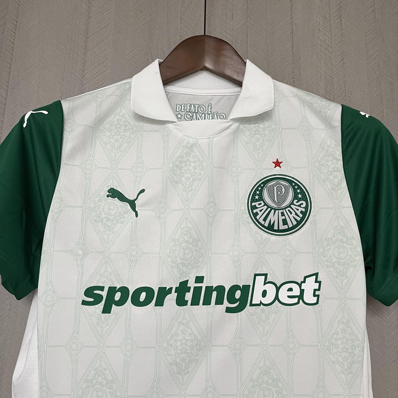 Camisa Palmeiras Fora 25/26 - Versão Feminina Baby Look Branca