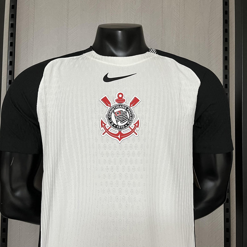 Camisa Corinthians Titular 2025/26 - Versão Jogador Preto e Branco