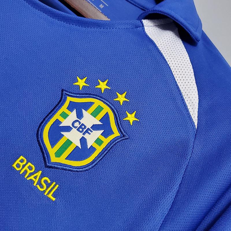 Camisa Brasil Fora 2002/03 - Versão Retrô Azul