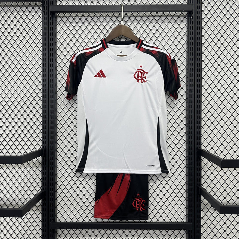 Conjunto Infantil Flamengo Fora 25/26 - Branca
