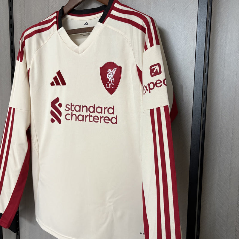 Camisa Liverpool 25/26 - Versão Manga Longa Branca