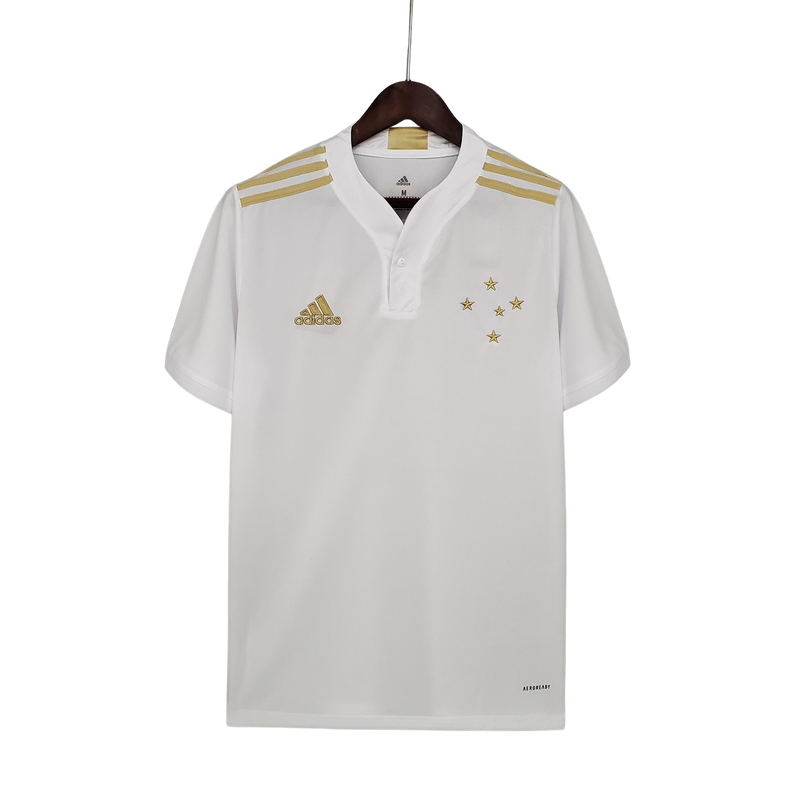Camisa Cruzeiro Fora 21/22 - Branco e Dourado