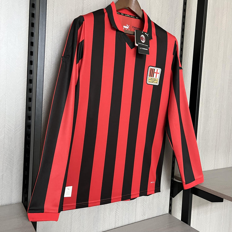 Camisa Manga Longa Milan 2024/25 - Vermelho e Preto Edição Especial