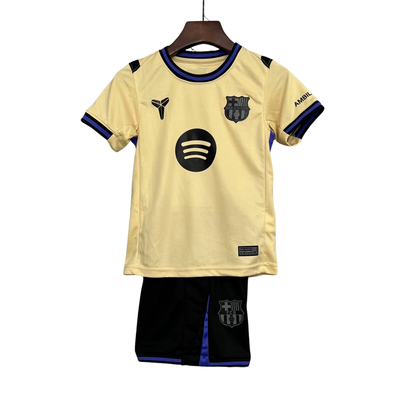Conjunto Infantil Barcelona Fora 25/26 - Bege