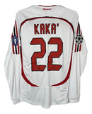 Camisa Retrô Milan II Away 2006/07 Manga Longa Masculino Branco