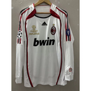 Camisa Retrô Milan II Away 2006/07 Manga Longa Masculino Branco