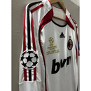 Camisa Retrô Milan II Away 2006/07 Manga Longa Masculino Branco