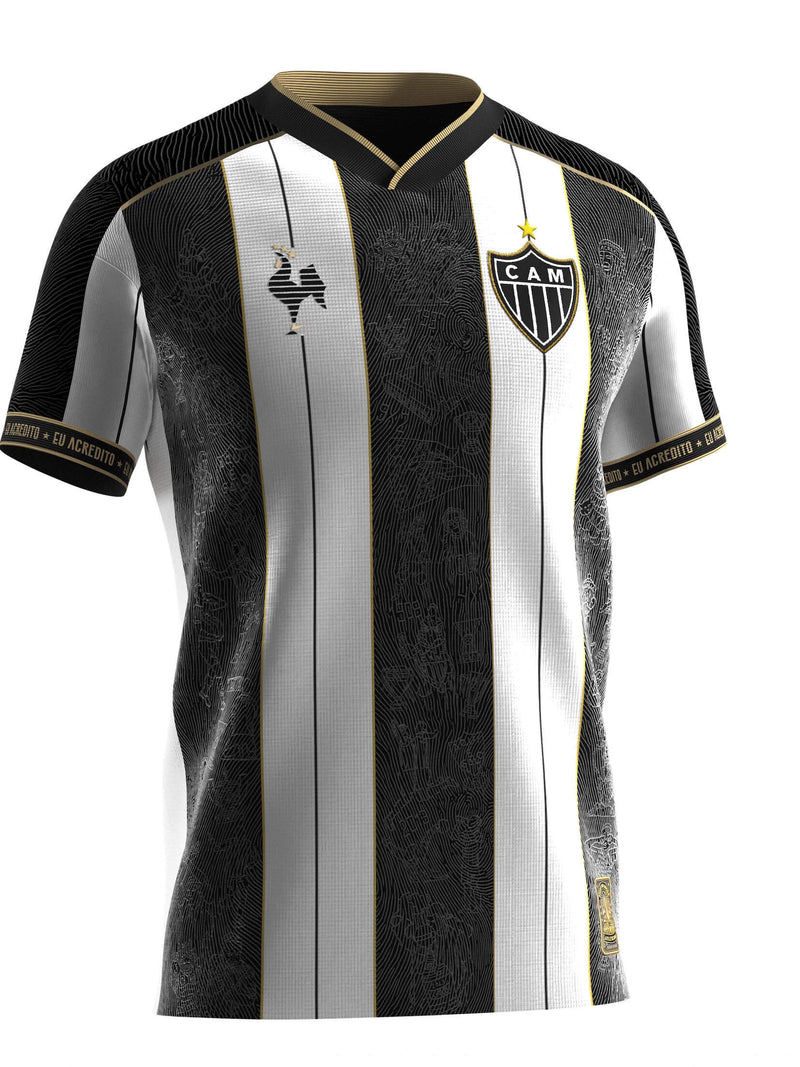 Camisa do Galo Manto da Massa 25/26 - Preto Branco e Dourado