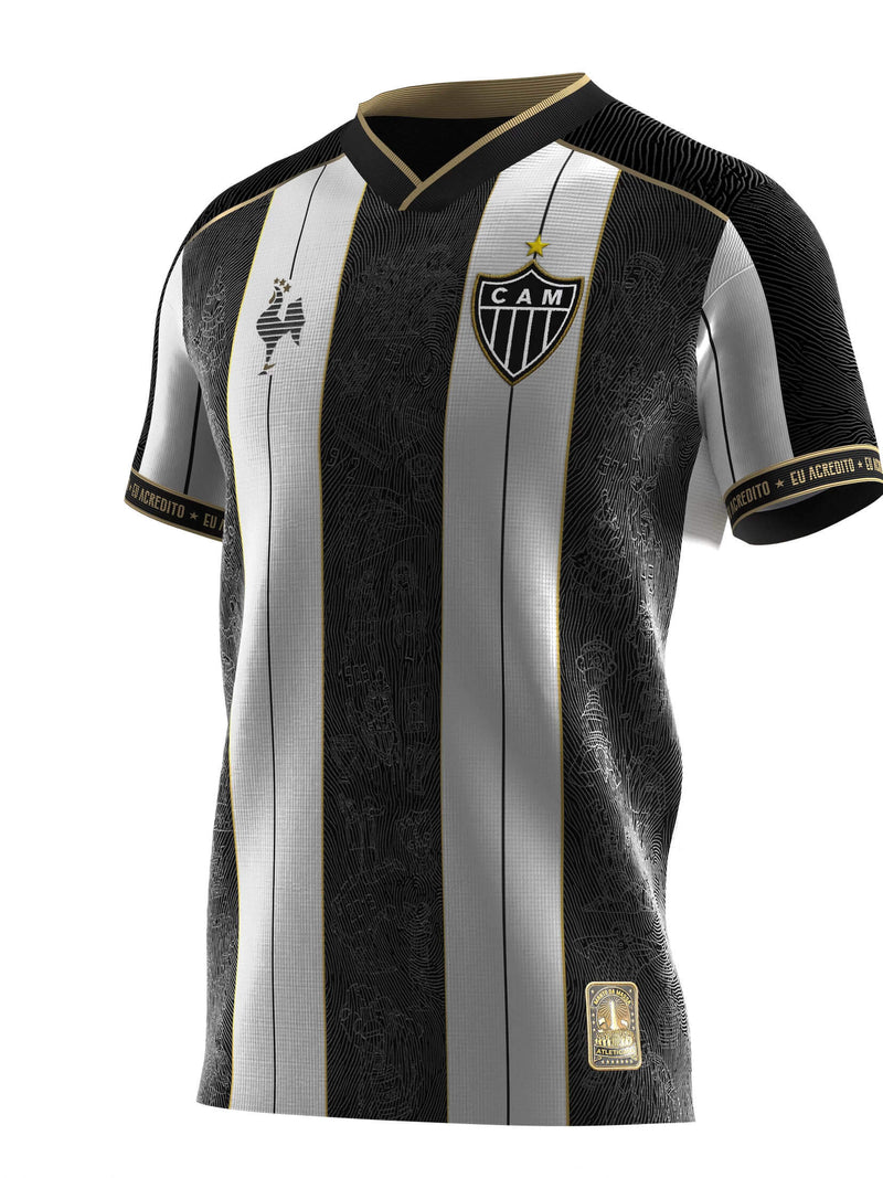 Camisa do Galo Manto da Massa 25/26 - Preto Branco e Dourado