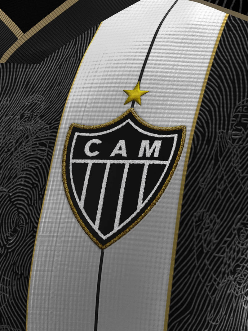 Camisa do Galo Manto da Massa 25/26 - Preto Branco e Dourado