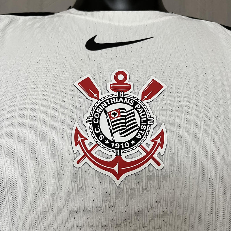 Camisa Corinthians Titular 2025/26 - Versão Jogador Preto e Branco