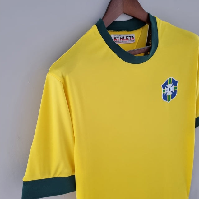 Camisa Brasil Titular 1970 - Versão Retrô Amarela