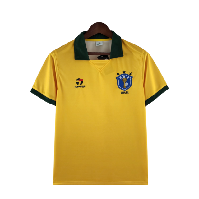 Camisa Brasil Titular 1988 - Versão Retrô Amarela