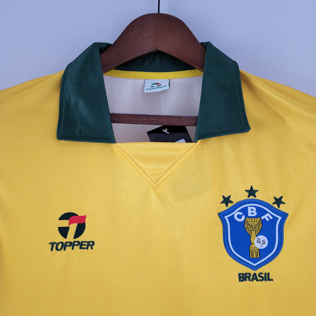 Camisa Brasil Titular 1988 - Versão Retrô Amarela