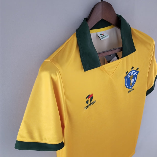 Camisa Brasil Titular 1988 - Versão Retrô Amarela