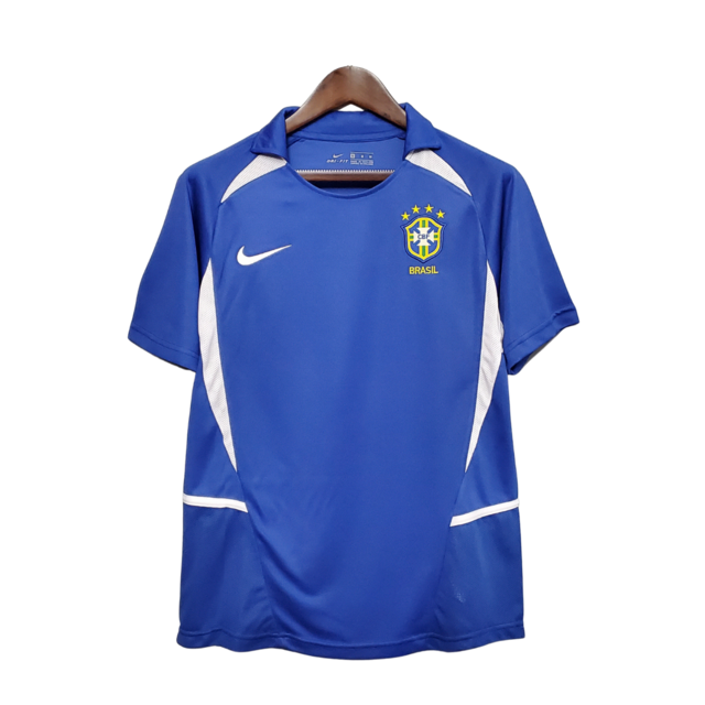Camisa Brasil Fora 2002 - Versão Retrô Azul