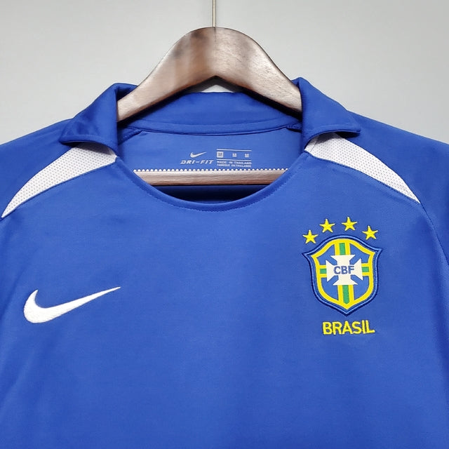 Camisa Brasil Fora 2002 - Versão Retrô Azul