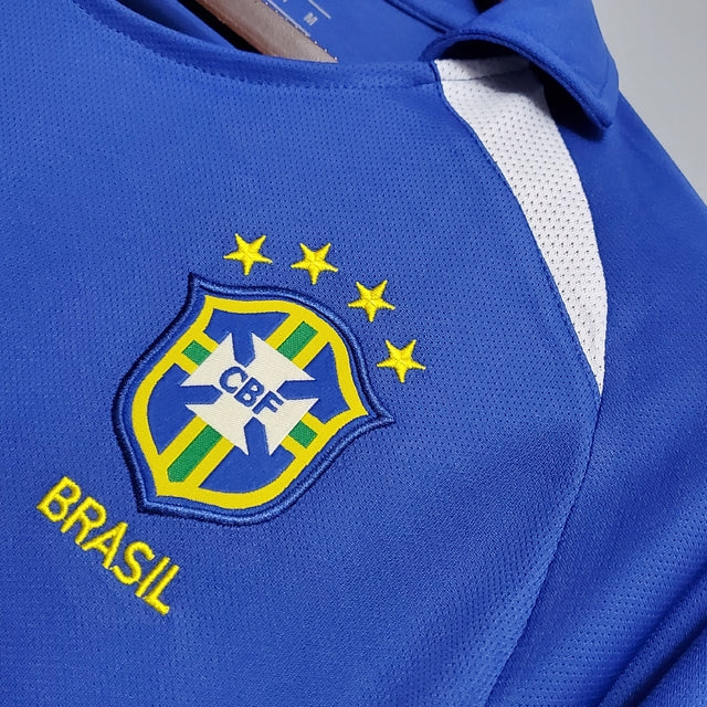 Camisa Brasil Fora 2002 - Versão Retrô Azul