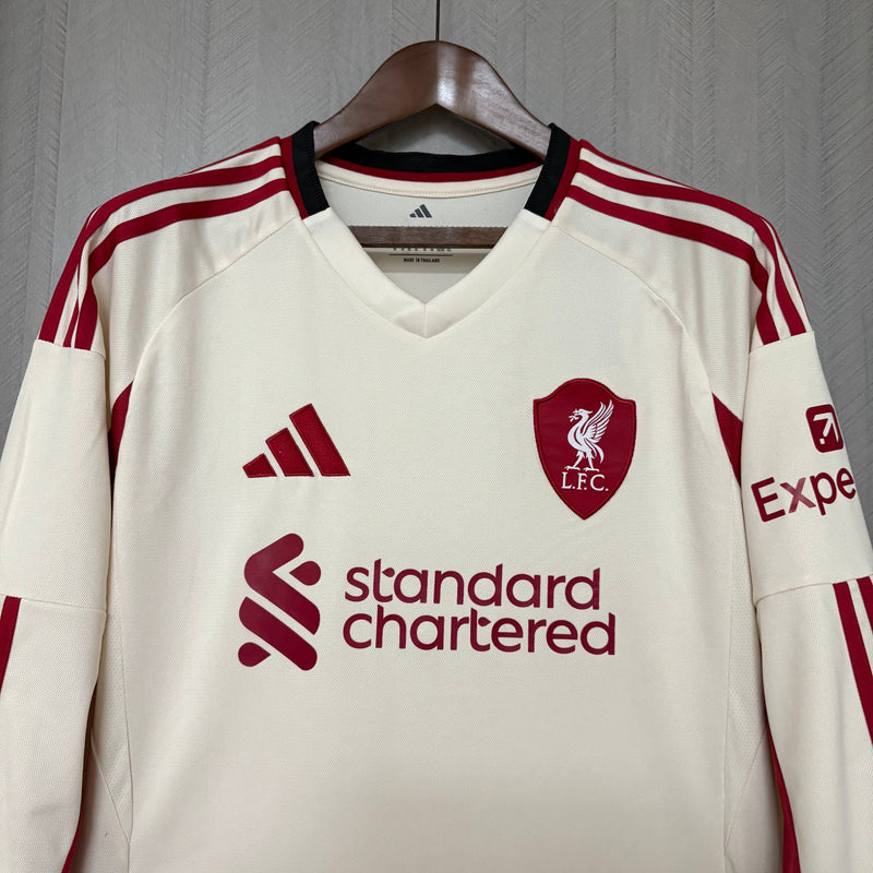 Camisa Liverpool 25/26 - Versão Manga Longa Branca
