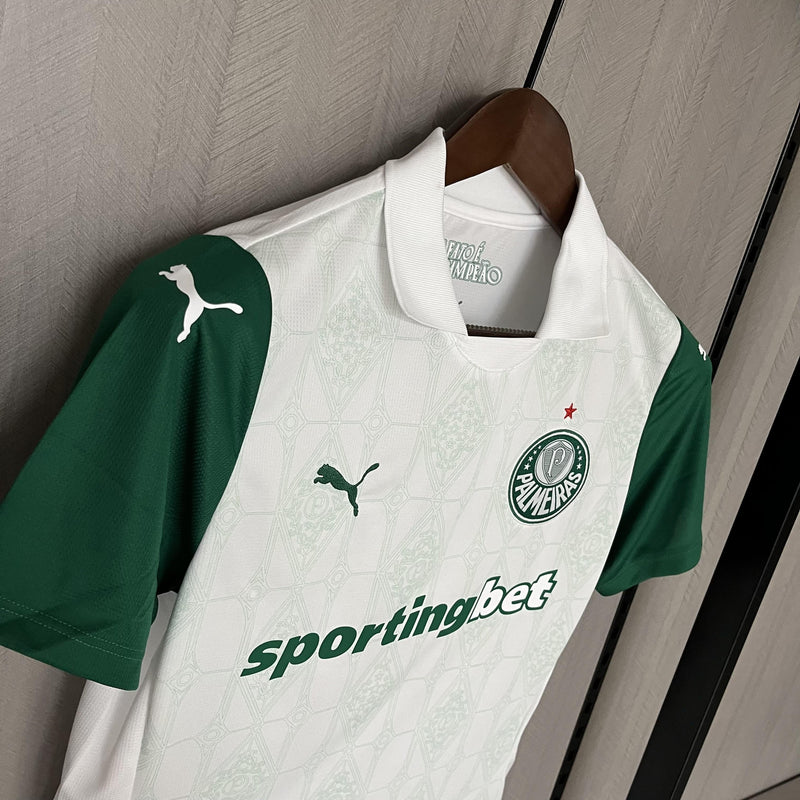 Camisa Palmeiras Fora 25/26 - Versão Feminina Baby Look Branca