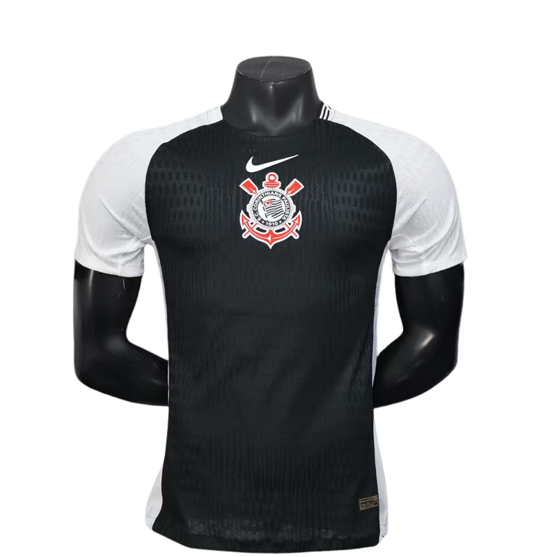 Camisa Corinthians Fora 2025/26 - Versão Jogador Preto e Branco