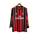 Camisa Retrô Milan I Adidas 2013/14 Manga Longa Vermelho e Preto